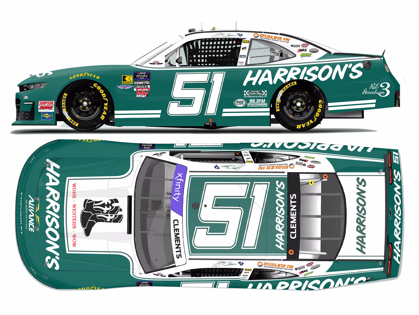 (Pre-Order) ARC - 2025 Chevrolet #51 Jeremy Clements *Harrison’s*