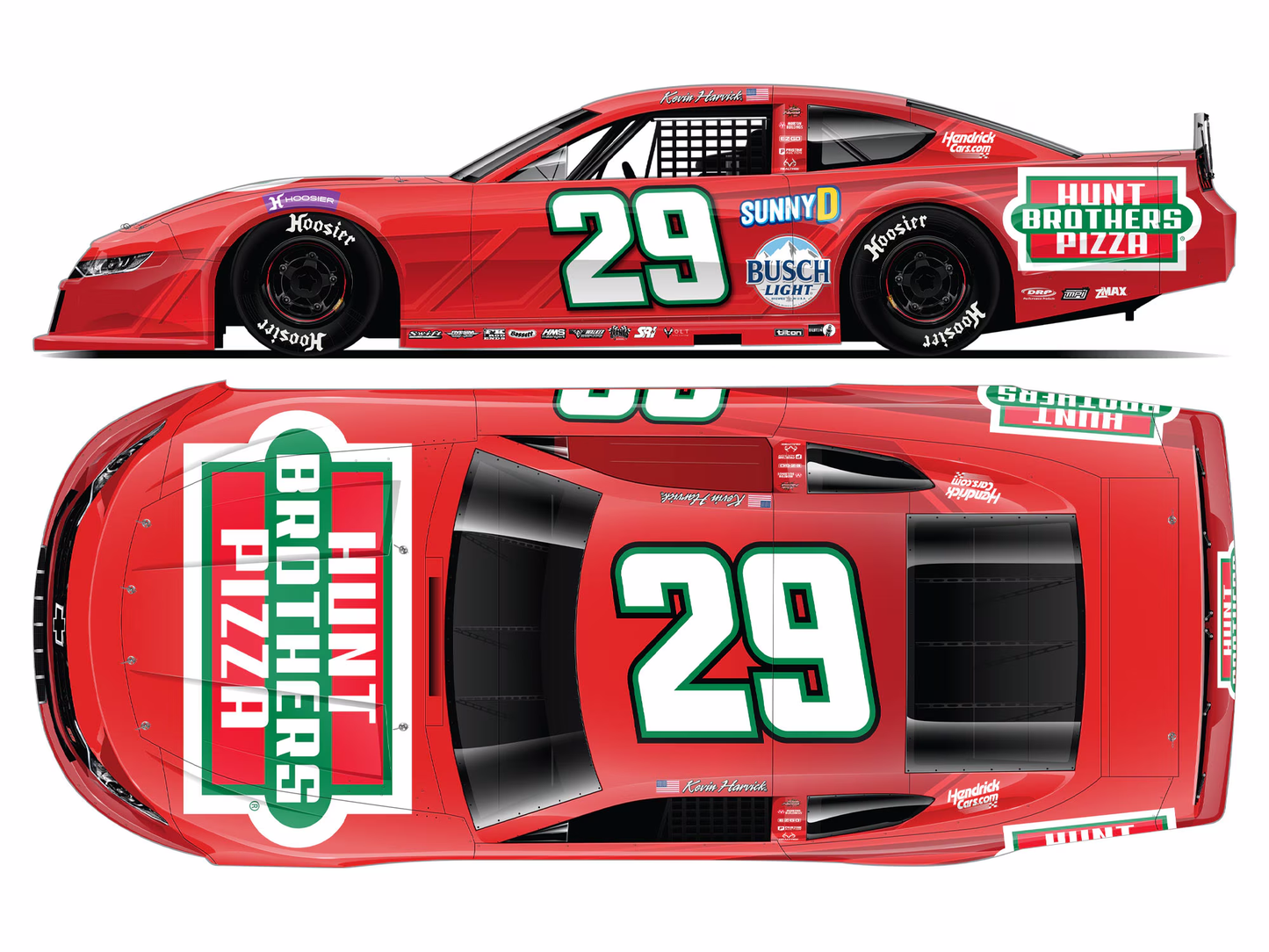 (Pre-Order) ARC - 2025 Chevrolet Late Model #29 Kevin Harvick *Hunt Brothers Pizza*