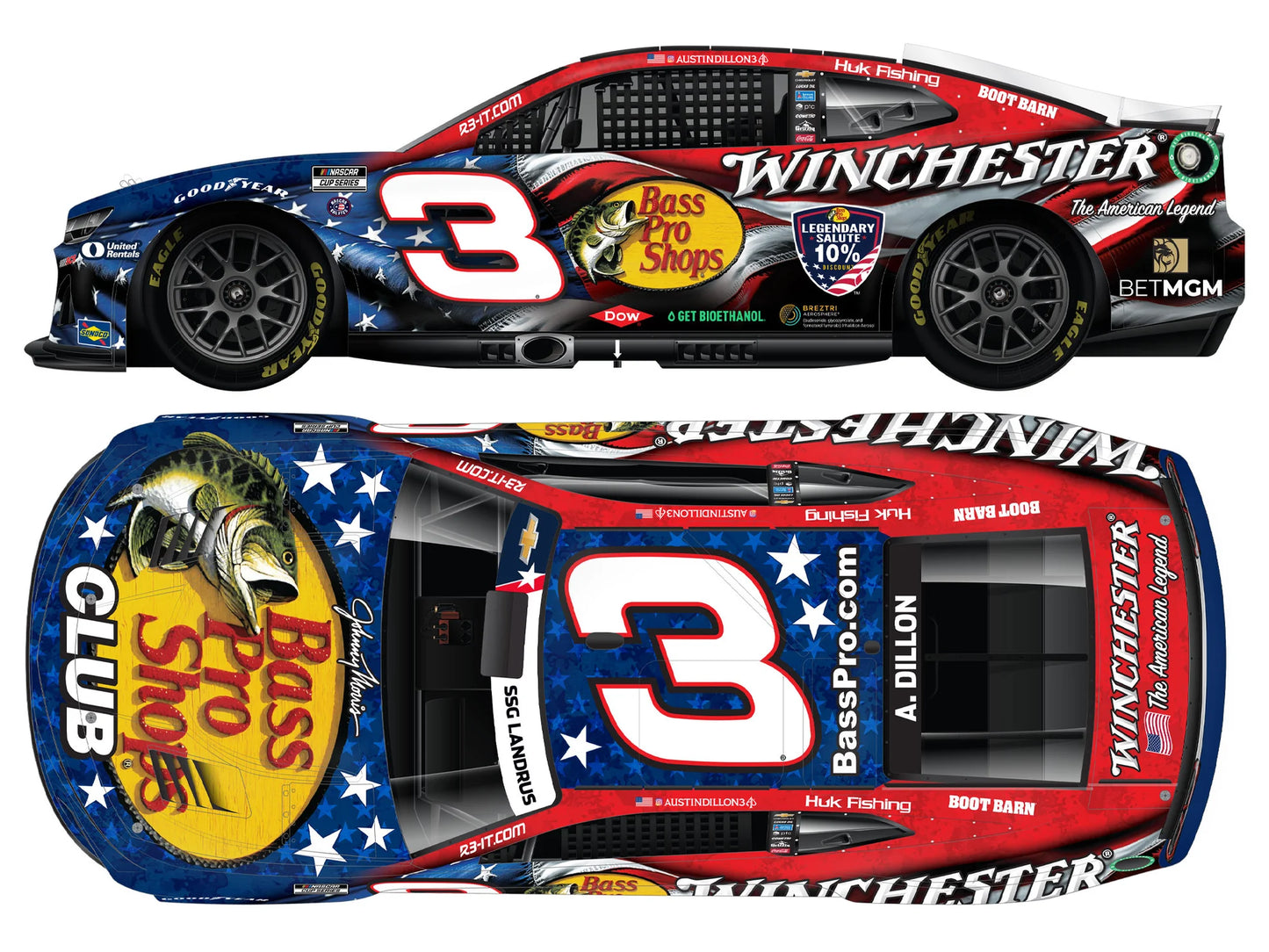 (Pre-Order) ARC - 2025 Chevrolet #3 Austin Dillon *Bass Pro Shops Salutes*