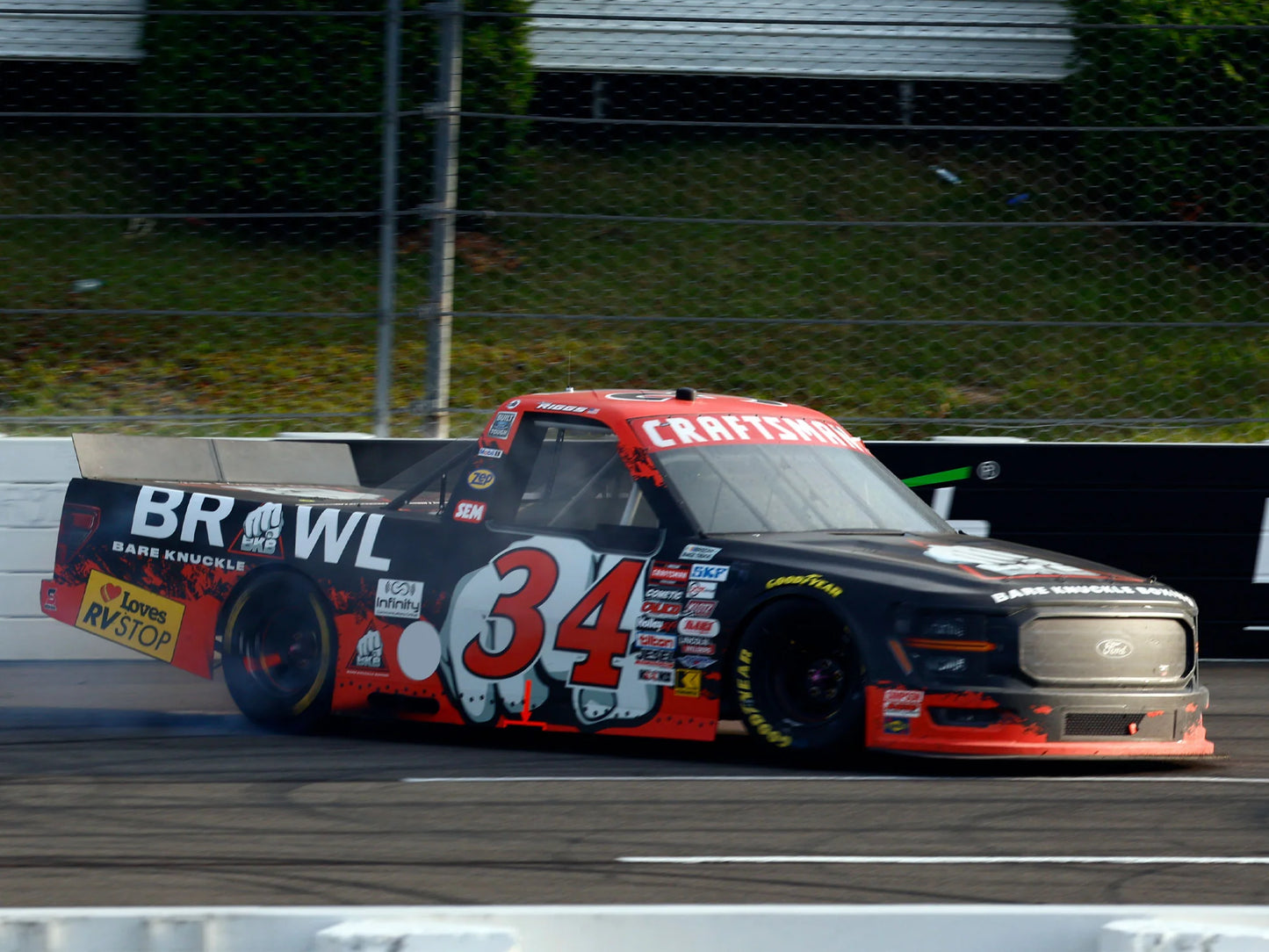 1:64 scale model of the #34 Ford Truck driven by Layne Riggs featuring the 2025 Bare Knuckle Boxing livery.