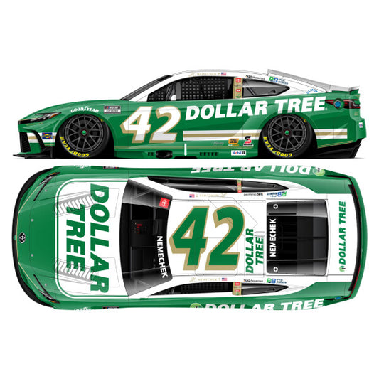 1:64 scale die-cast model of the 2025 #42 Toyota Camry driven by John Hunter Nemechek with Dollar Tree livery by ARC.