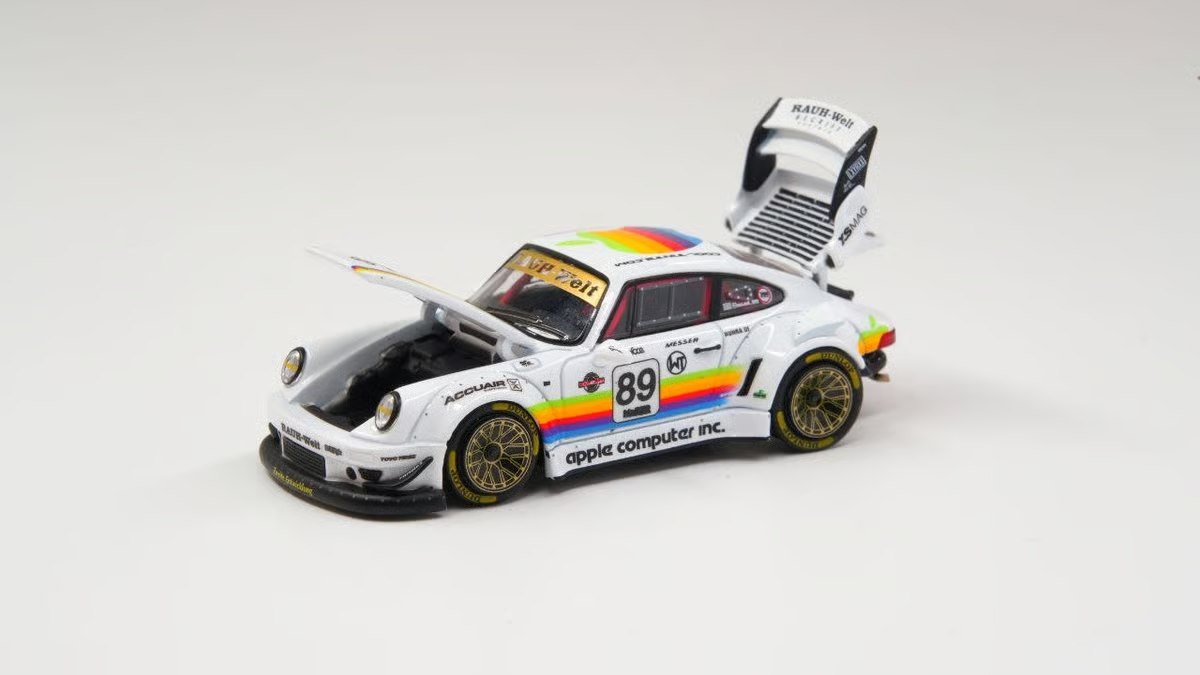 Almost Real ARbox 1:64 RWB 930 Apple with opening front hood and rear engine cover.