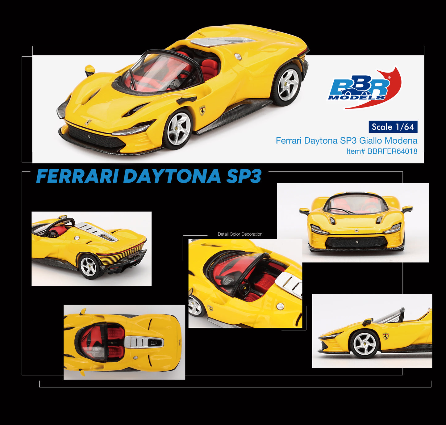 BBR Models - Ferrari Daytona SP3 Giallo Modena 2024