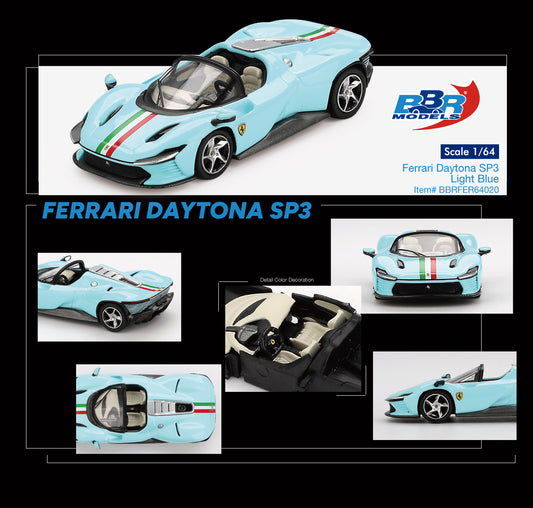 (Pre-Order) BBR Models - Ferrari Daytona SP3 Light Blue 2024