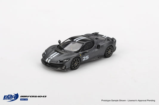 BBR Models 1:64 Ferrari 296 Speciale 2025 Grigio Silverstone Opaco matte grey premium diecast model. Front