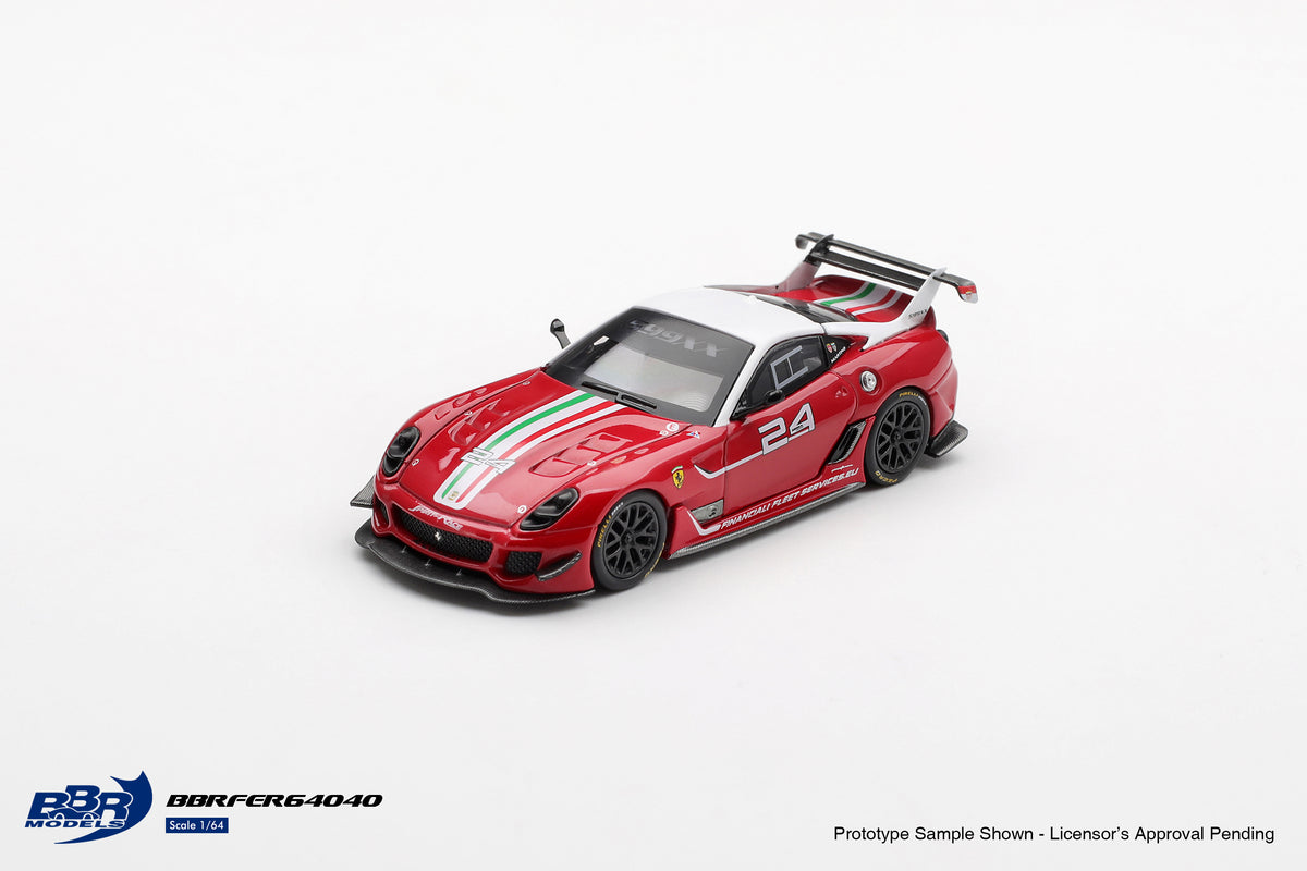 BBR Models 1:64 Ferrari 599XX Evo #24 2011 diecast track car model. Front