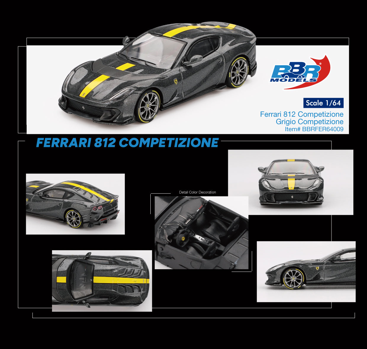 BBR Models - Ferrari 812 Competitizone Grigio Competizione 2024