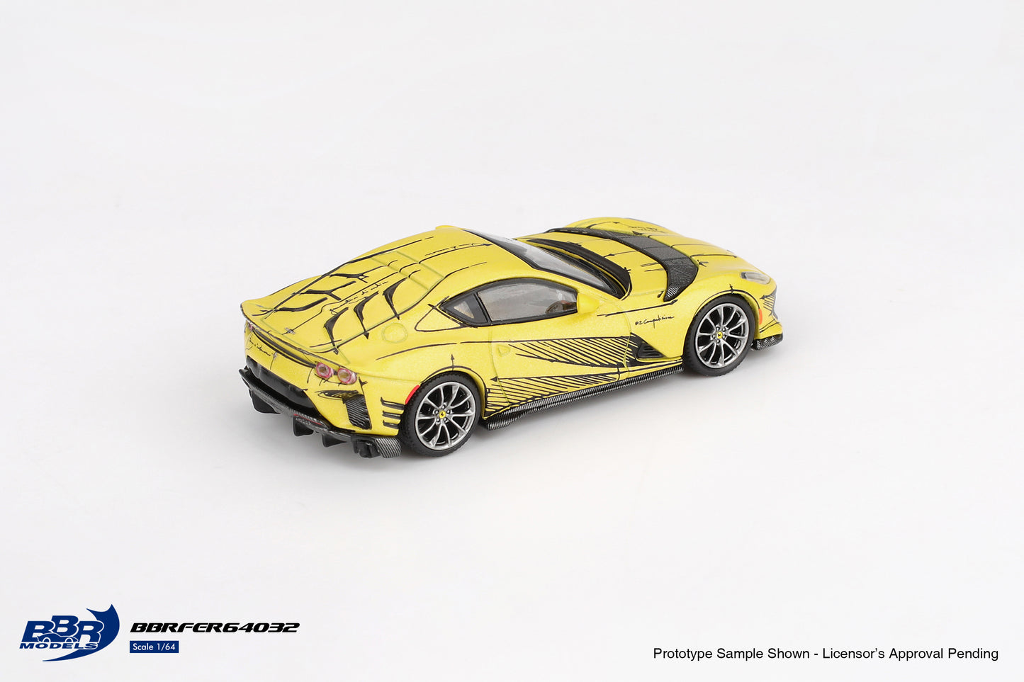 BBR Models Ferrari 812 Competizione Tailor Made 2021 1:64 scale diecast car. Back