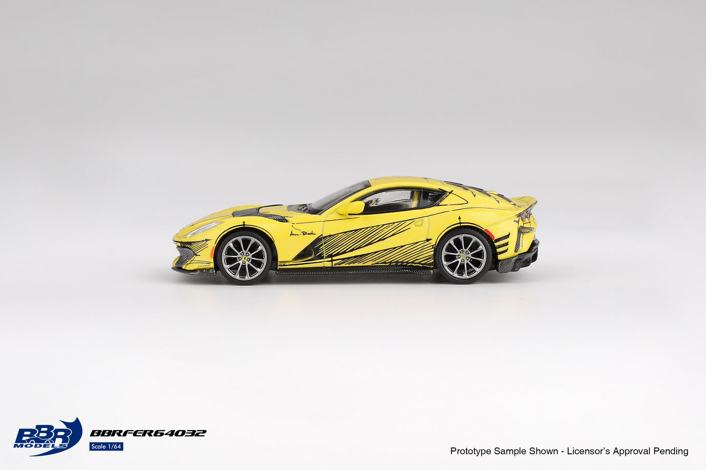 BBR Models Ferrari 812 Competizione Tailor Made 2021 1:64 scale diecast car. Side