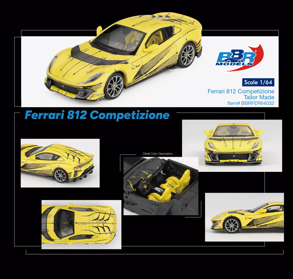 BBR Models Ferrari 812 Competizione Tailor Made 2021 1:64 scale diecast car
