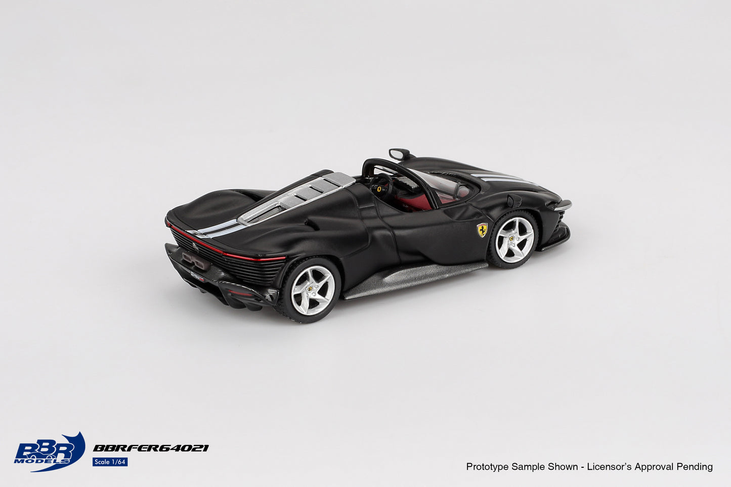 BBR Models Ferrari Daytona SP3 Matt Black 2024 1:64 scale diecast car. Back
