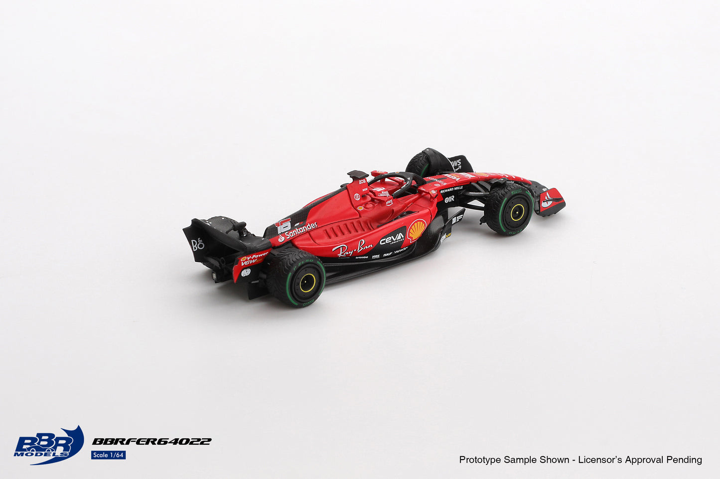 1:64 BBR Ferrari SF23 #16 Charles Leclerc Monaco GP 2023 – detailed diecast Formula 1 model. Back