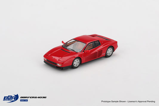 BBR Models 1:64 Ferrari Testarossa 1987 Rosso Corsa new tooling premium diecast model. Front