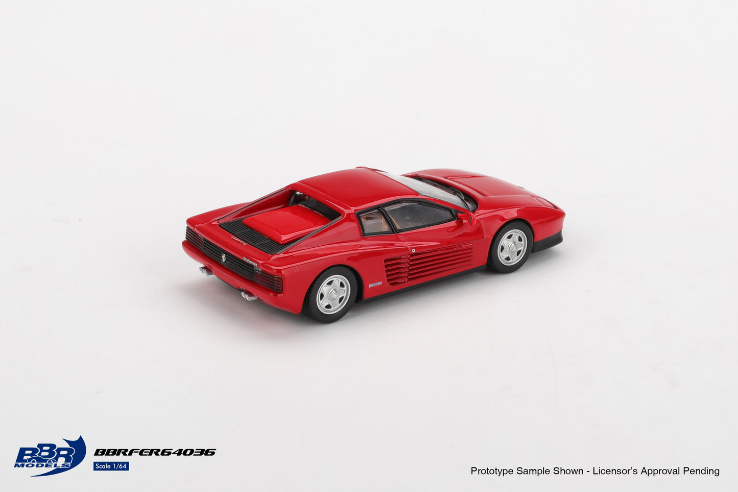 BBR Models 1:64 Ferrari Testarossa 1987 Rosso Corsa new tooling premium diecast model. Back