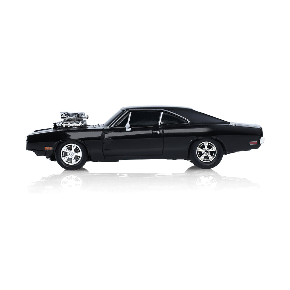 GreenLight GL Motion 1:64 RC 1970 Dodge Charger Dom from The Fast and the Furious with black body and supercharger