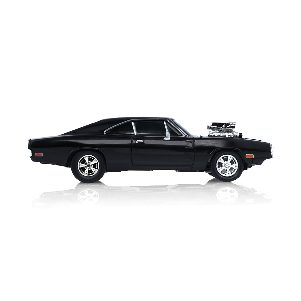 GreenLight GL Motion 1:64 RC 1970 Dodge Charger Dom from The Fast and the Furious with black body and supercharger