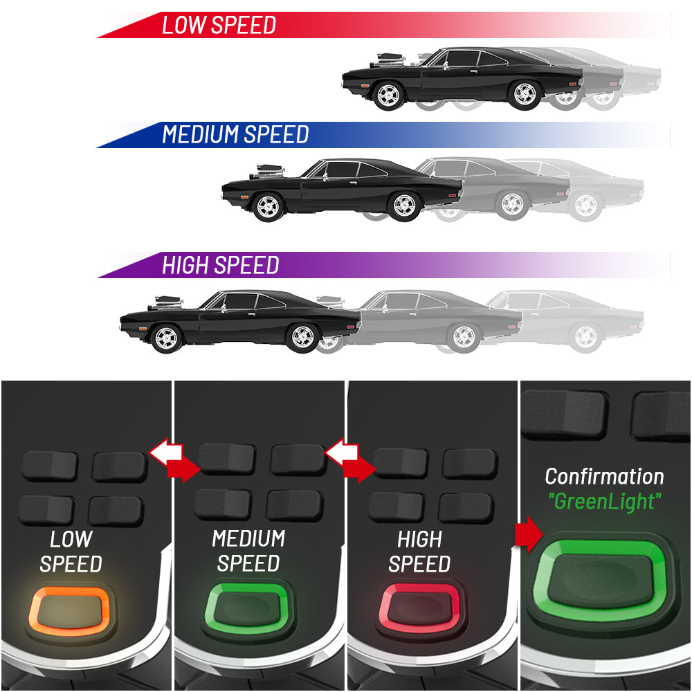 GreenLight GL Motion 1:64 RC 1970 Dodge Charger Dom from The Fast and the Furious with black body and supercharger