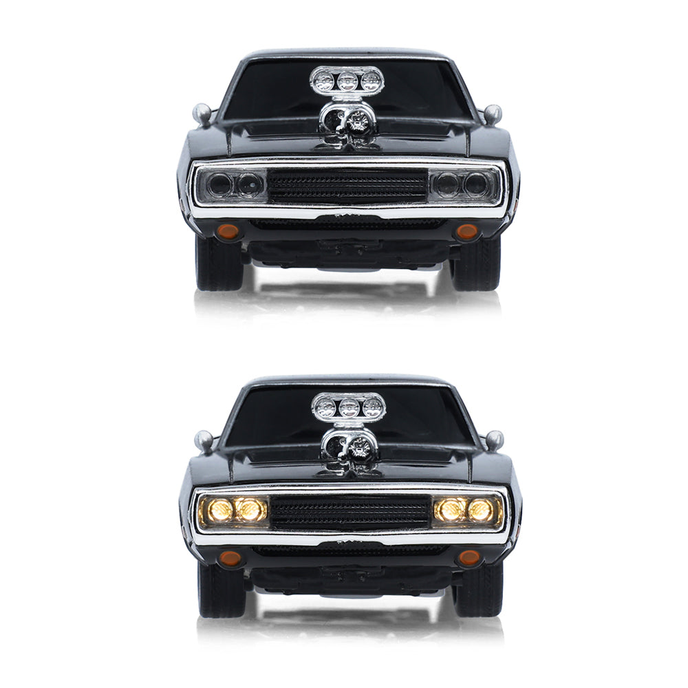 GreenLight GL Motion 1:64 RC 1970 Dodge Charger Dom from The Fast and the Furious with black body and supercharger