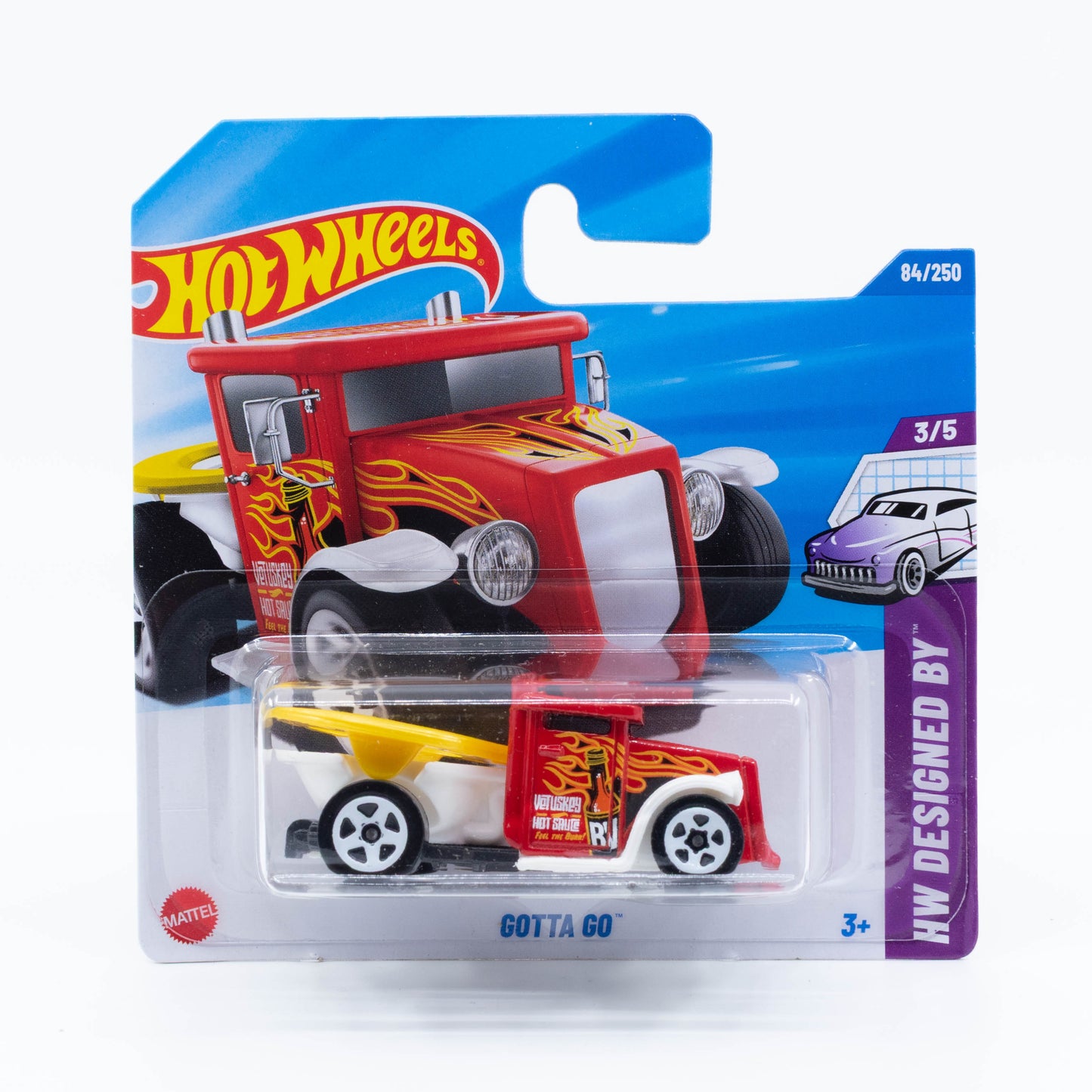 Hot Wheels 1:64 Gotta Go diecast car with sporty aerodynamic design and bright colors.