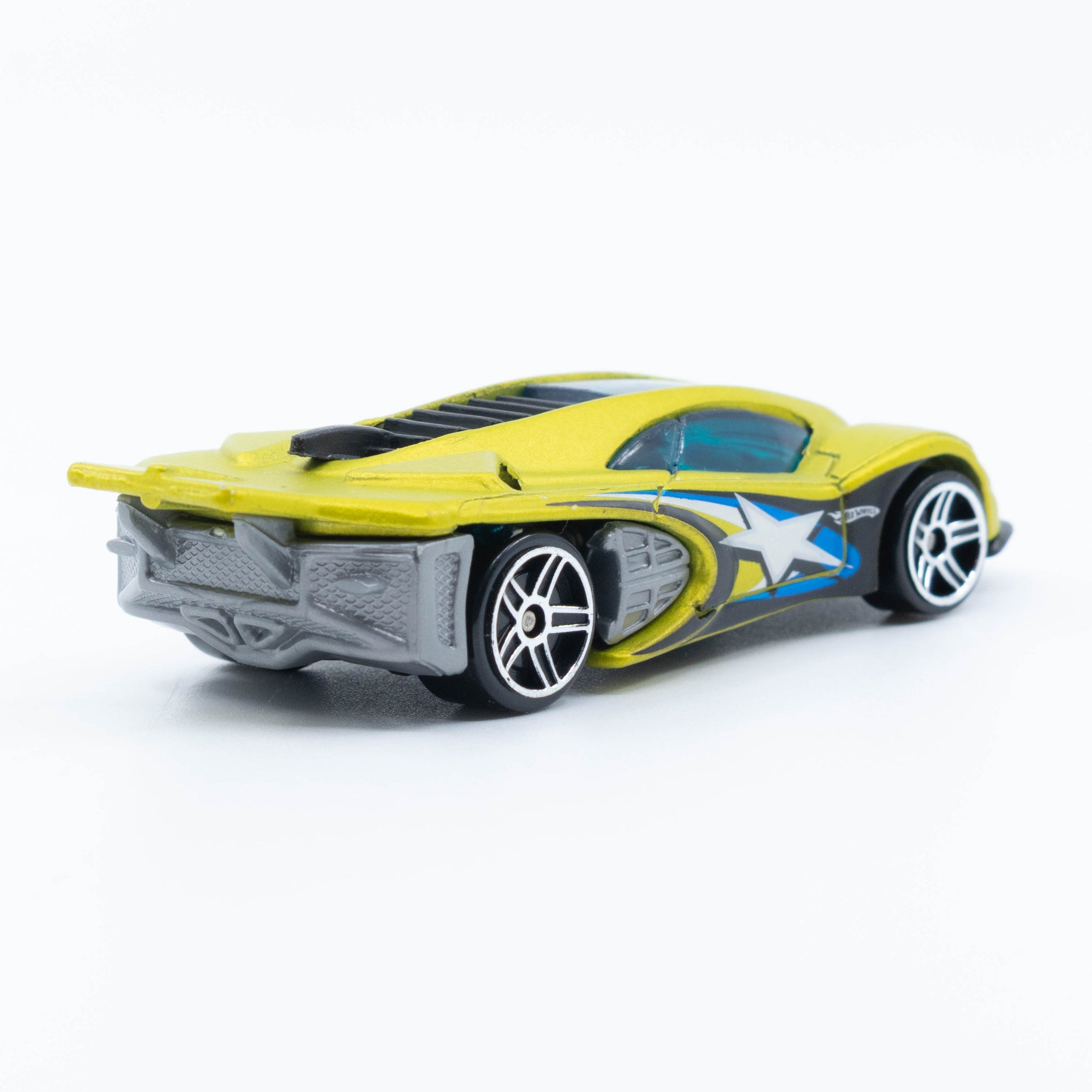 Hot Wheels Side Draft die-cast car with sleek aerodynamic design and bold racing graphics. Back