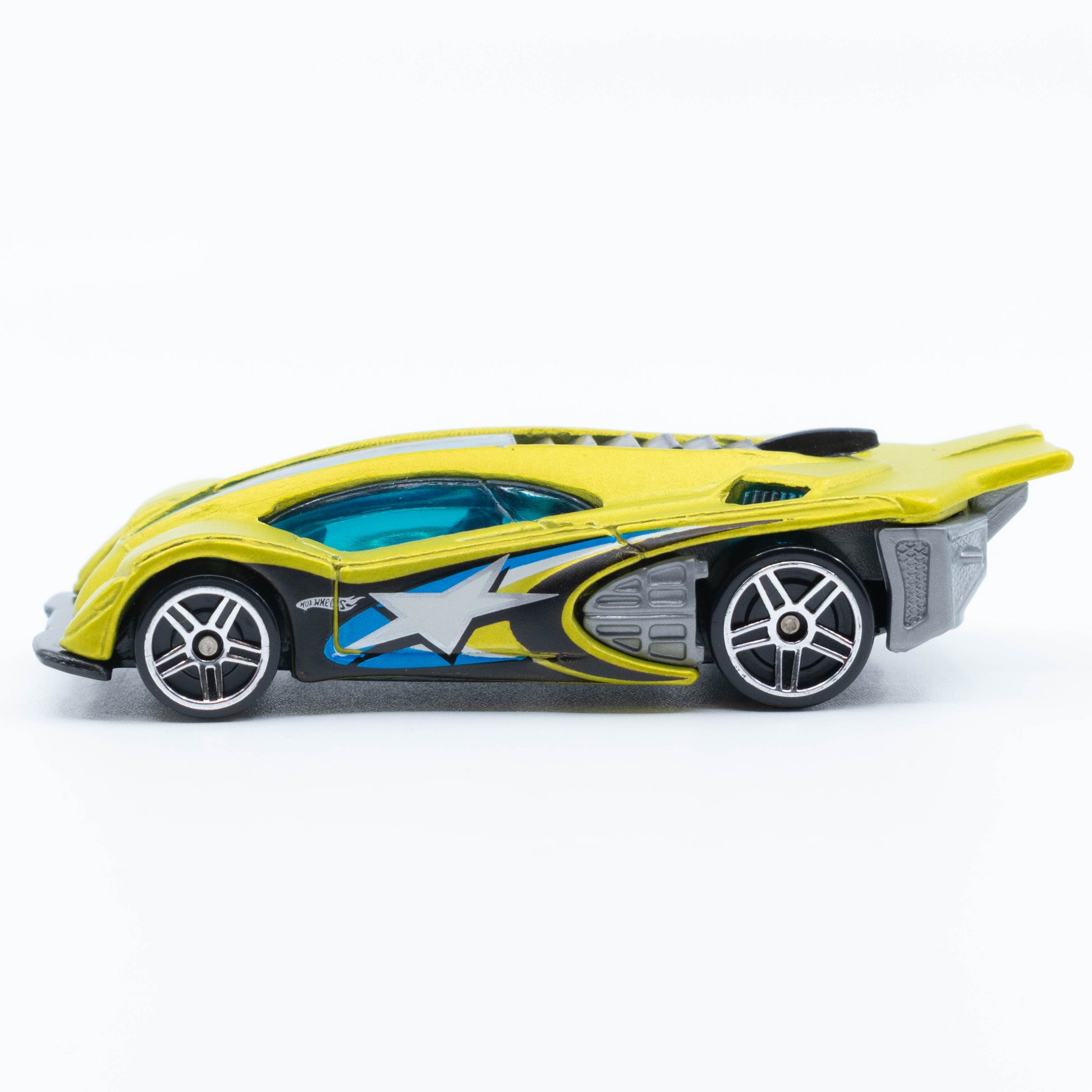 Hot Wheels Side Draft die-cast car with sleek aerodynamic design and bold racing graphics. Side