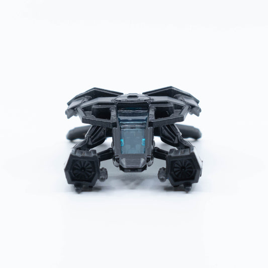 Hot Wheels The Bat die-cast model with sleek black finish and sharp, futuristic design. Front