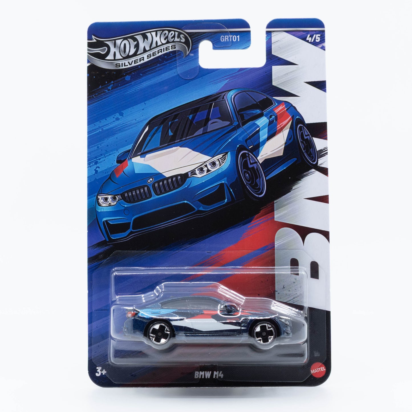 Hot Wheels BMW M4 die-cast model from the BMW M Series, showcasing aggressive modern design and M-performance features.