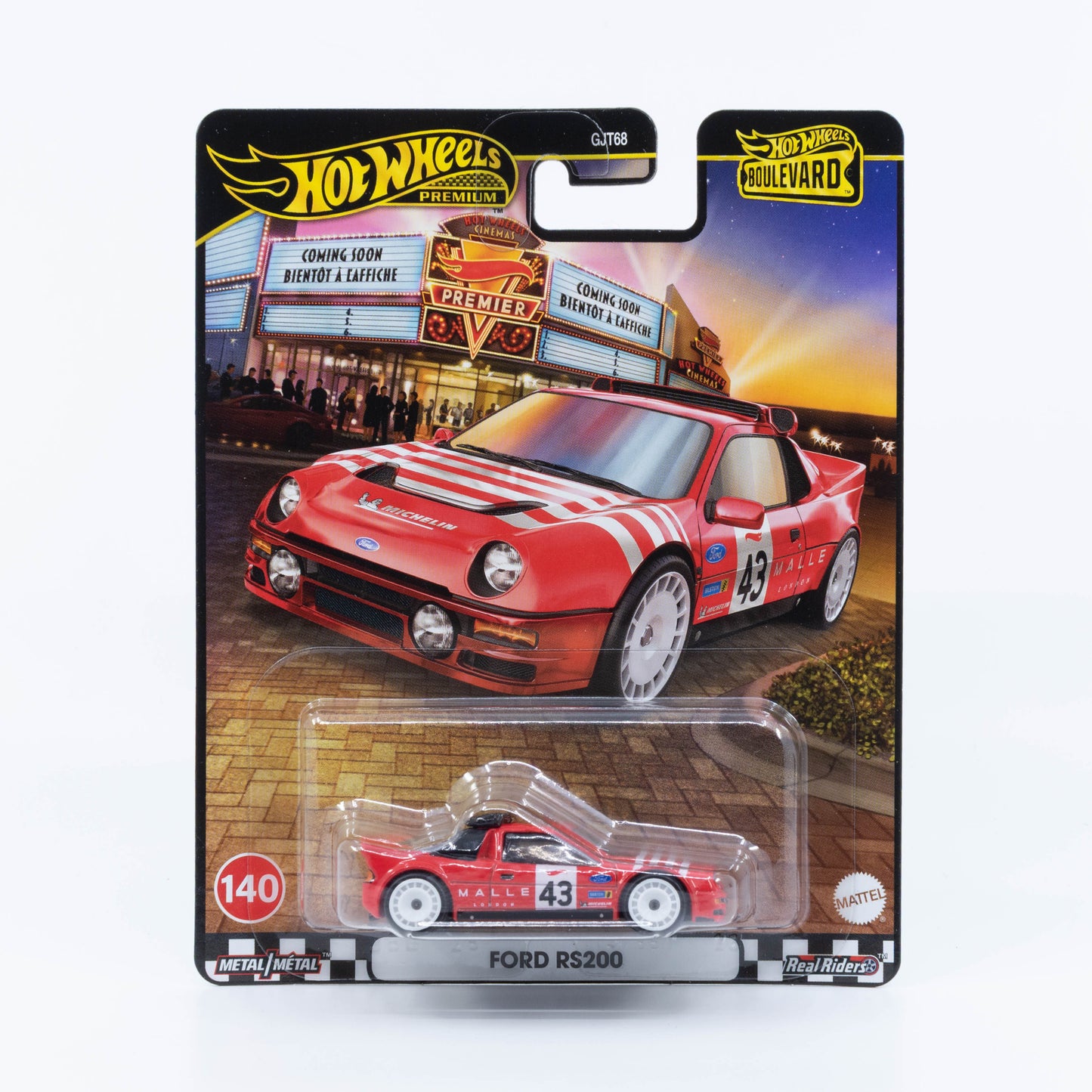 Hot Wheels Boulevard Premium Ford RS200 red with white graphics 1:64 rally diecast model