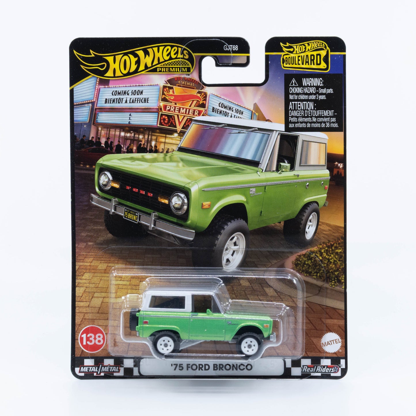 Hot Wheels Boulevard Premium 75 Ford Bronco green with white roof new casting 1:64 diecast model