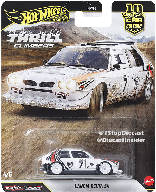 Hot Wheels new model Lancia Delta S4 Group B rally car with authentic detailing.