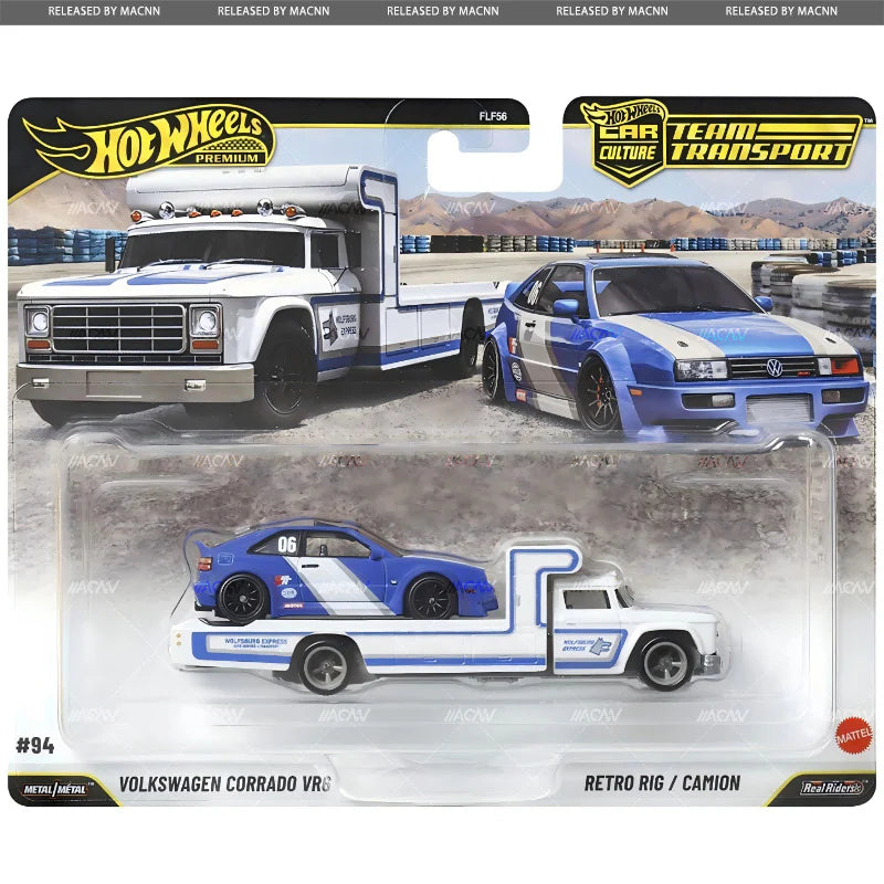 Hot Wheels Team Transport Volkswagen Corrado VR6 with Retro Rig transporter 1:64 diecast set