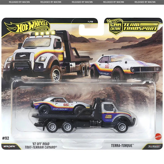 Hot Wheels Team Transport ’68 Off Road Camaro with Terra Torque hauler 2026 set 1:64 diecast