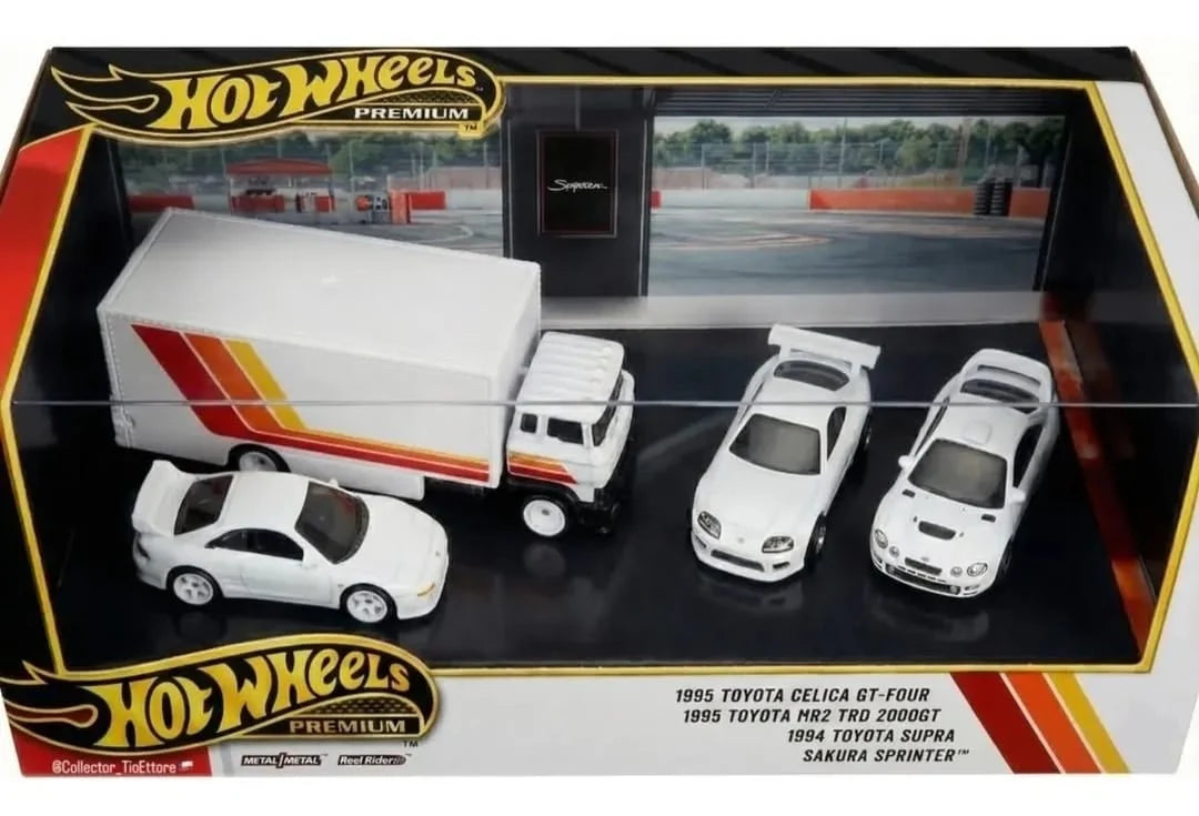 Hot Wheels Toyota Collector Set white Supra Celica GT-Four MR2 and Sakura Sprinter