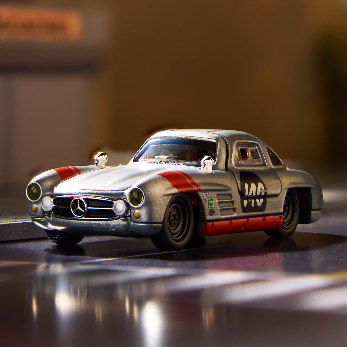 Hot Wheels Elite 64 Mercedes-Benz 300 SL gullwing raw zamac opening doors diecast model