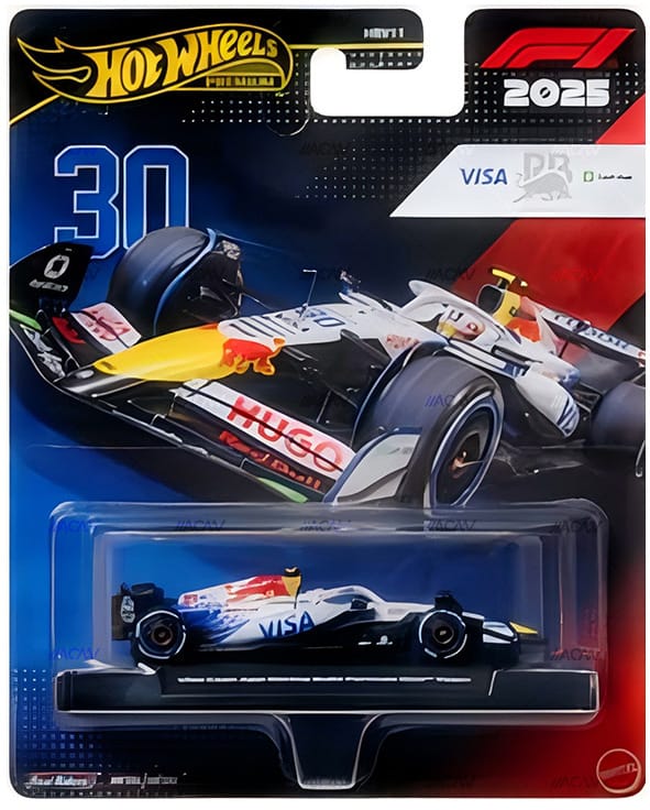 Hot Wheels F1 Visa Cash App Racing Bulls #30 1:64 scale Formula One die-cast car.