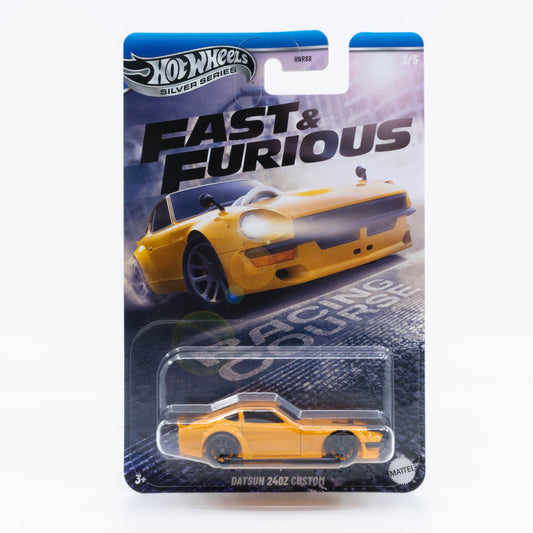 Hot Wheels Fast & Furious Datsun 240Z Custom yellow with black accents 1:64 scale from Fast X driven by Isabel Neves
