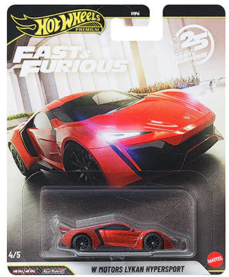 Hot Wheels Fast & Furious 2026 Lykan Hypersport diecast model in realistic film livery.