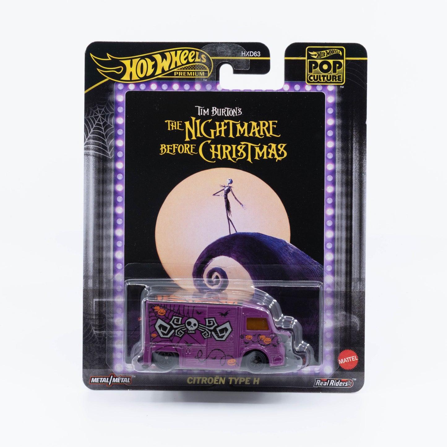 1:64 Hot Wheels Citroën Type H Jack Skellington Nightmare Before Christmas Pop Culture die-cast van.