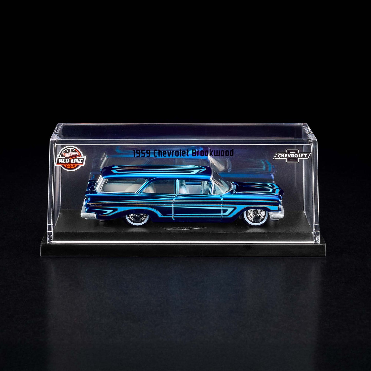 Hot Wheels RLC 1959 Chevrolet Brookwood premium Spectraflame diecast car. Acrylic box