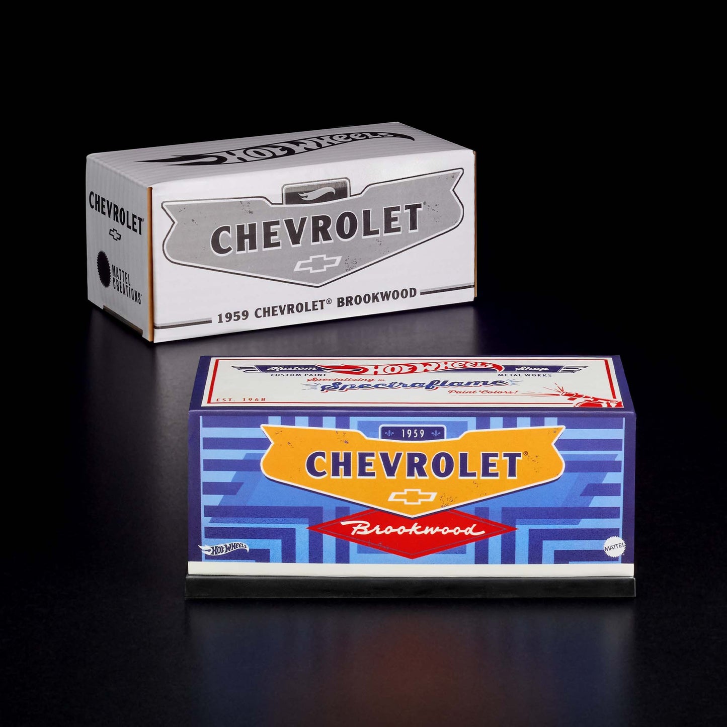 Hot Wheels RLC 1959 Chevrolet Brookwood premium Spectraflame diecast car. Package