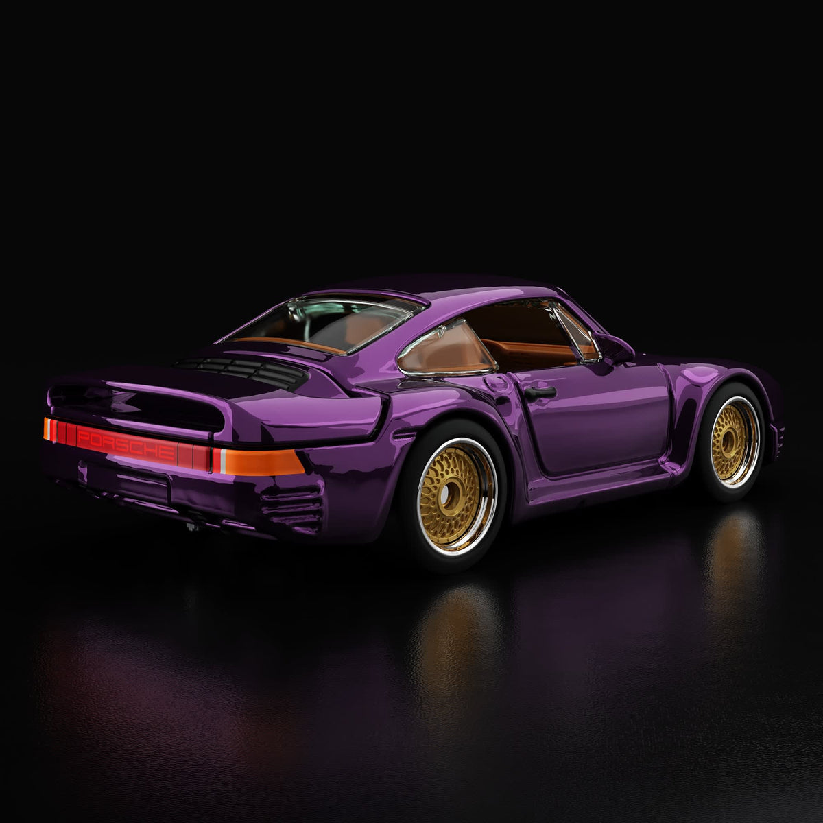 Hot Wheels RLC sELECTIONs Porsche 959 in Spectraflame purple with tan interior, Real Riders BB wheels and opening rear hood