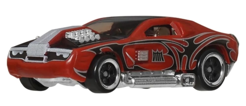 Hot Wheels Hollowback muscle racer with aggressive stance in red and black racing details from the Silver Line AcceleRacers series.