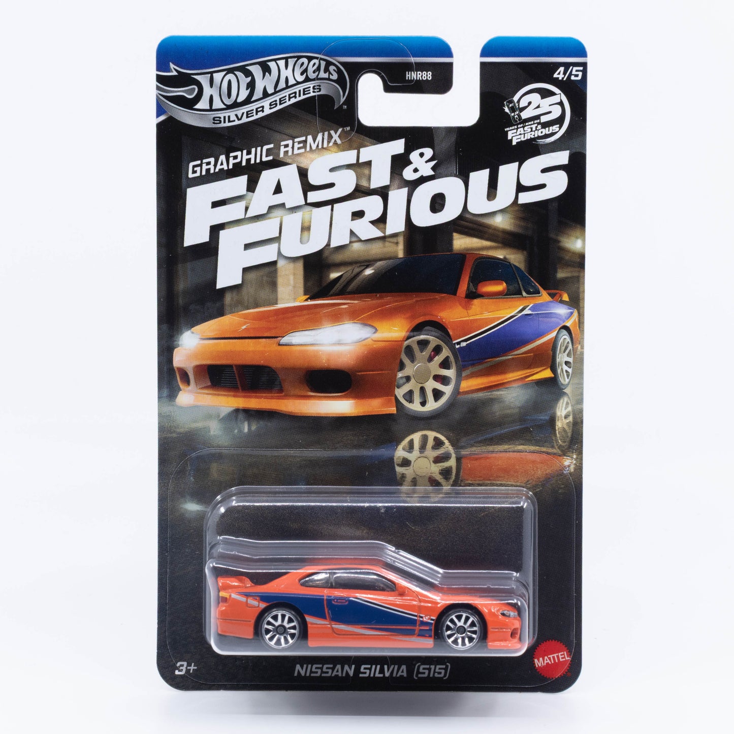 1:64 Hot Wheels Nissan Silvia S15 Fast & Furious Graphic Remix – inverted Mona Lisa livery.