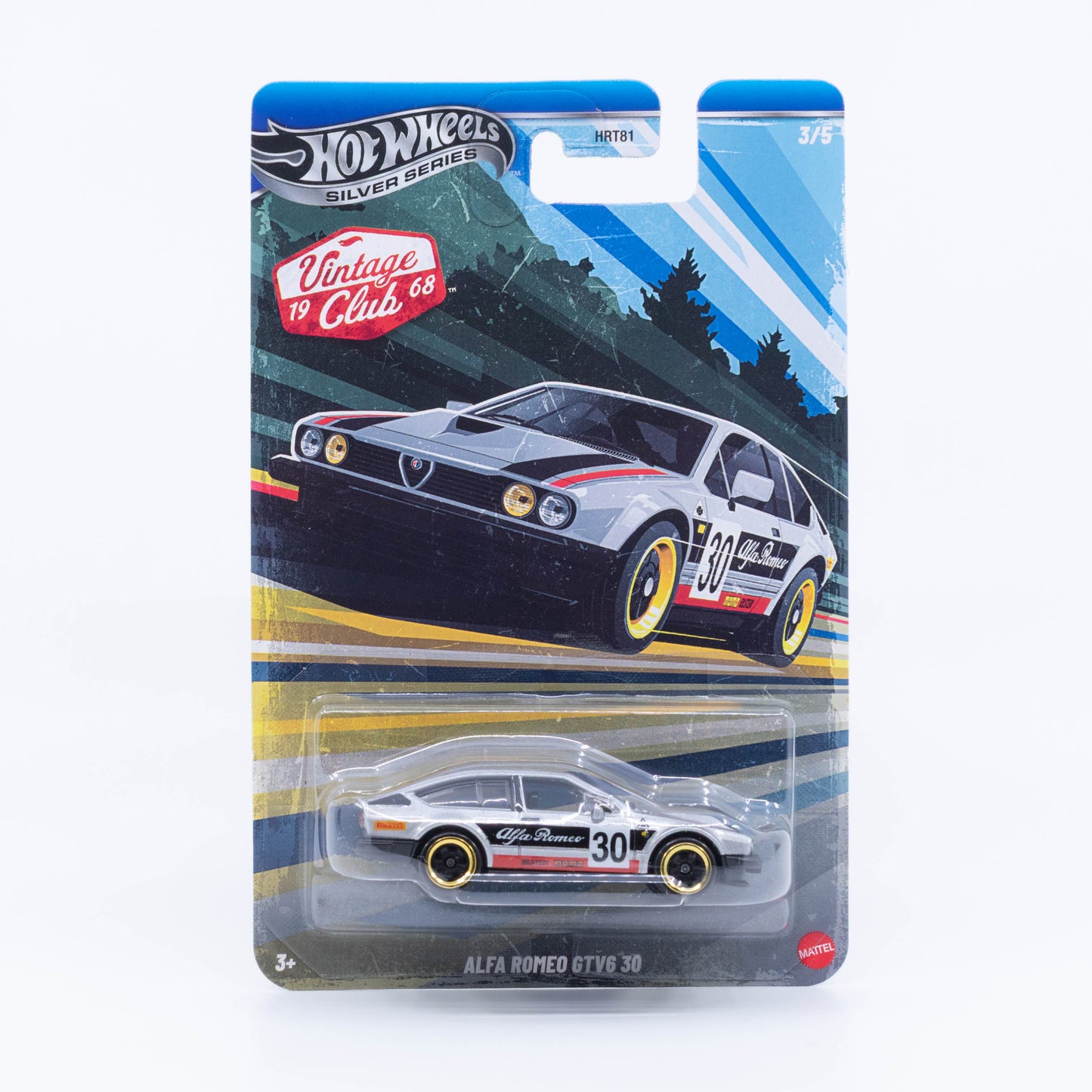Hot Wheels Silver Line Vintage Club Alfa Romeo GTV6 3.0 gray racing livery 1:64