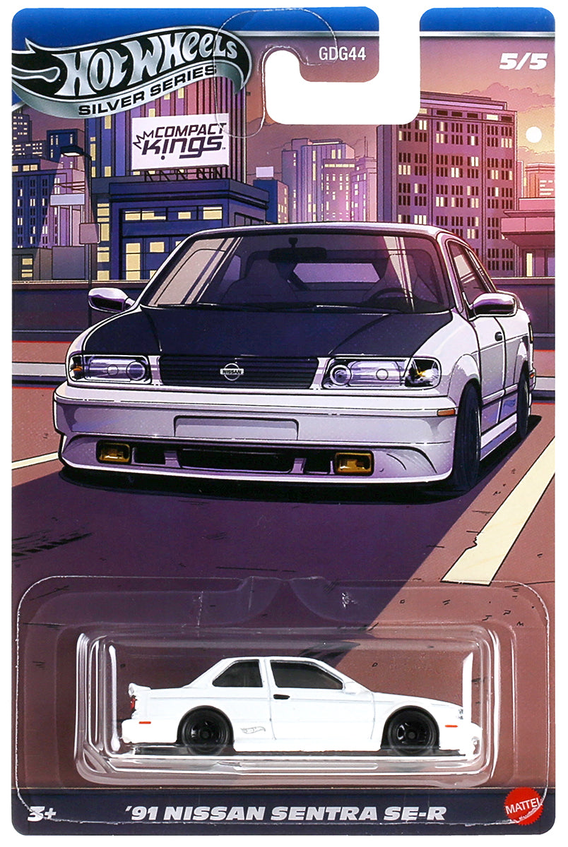 Hot Wheels Silver Series Compact Kings ’91 Nissan Sentra SE-R 1:64 scale classic sport compact die-cast car.
