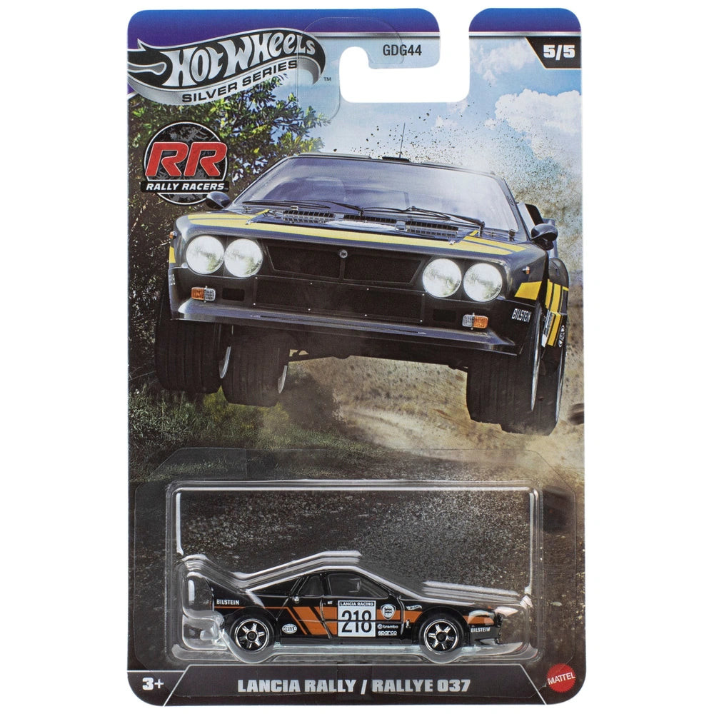 Hot Wheels Silver Series Rally Racers Lancia Rally 037 1:64 scale legendary Group B rally car.