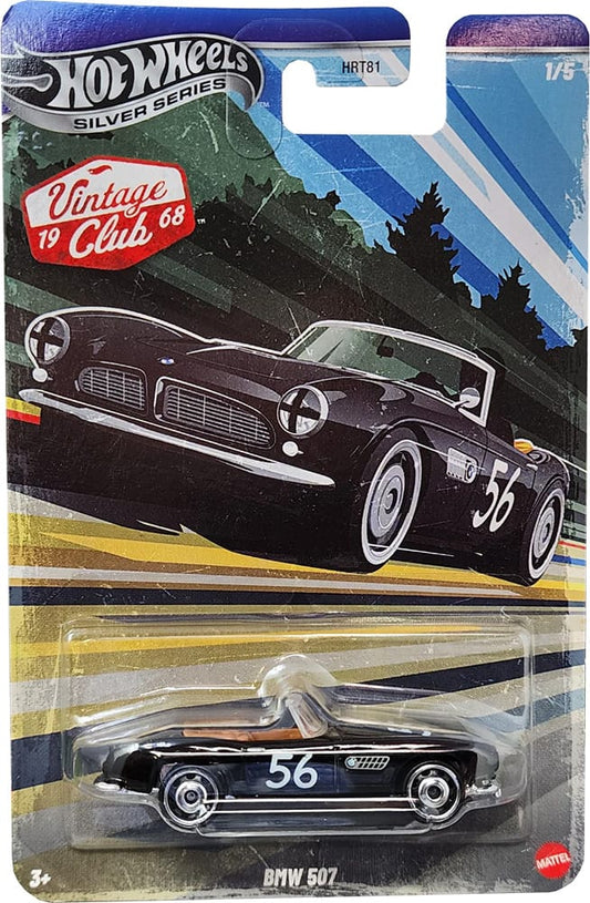 Hot Wheels BMW 507 Vintage Club Silver Series 1:64 classic roadster diecast model