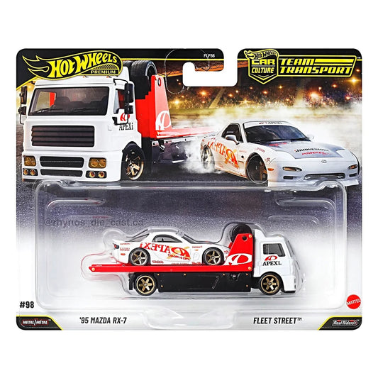 Hot Wheels Team Transport 2027 Mix 1 featuring four premium hauler and performance-car sets.