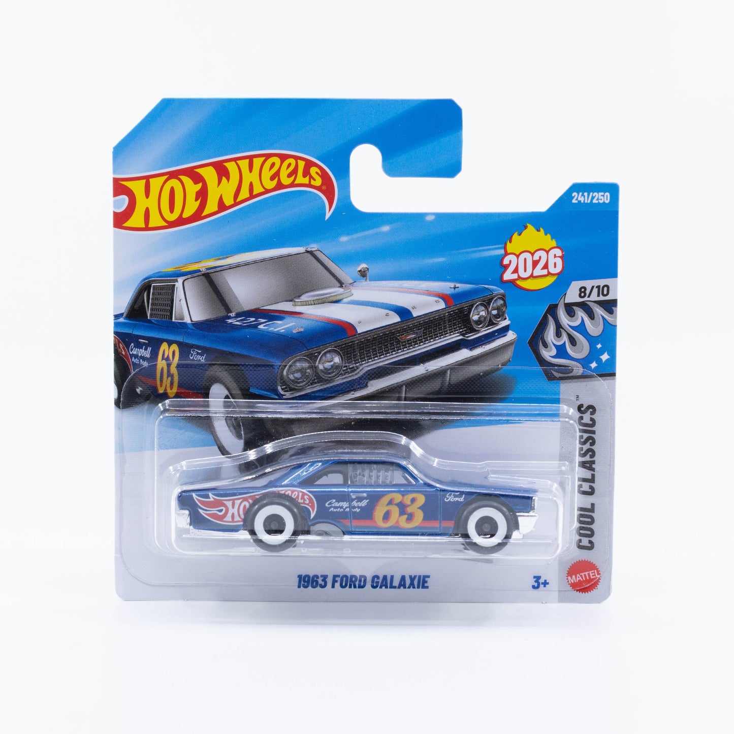 Hot Wheels new model 1963 Ford Galaxie classic full-size American car from the Basic Line.