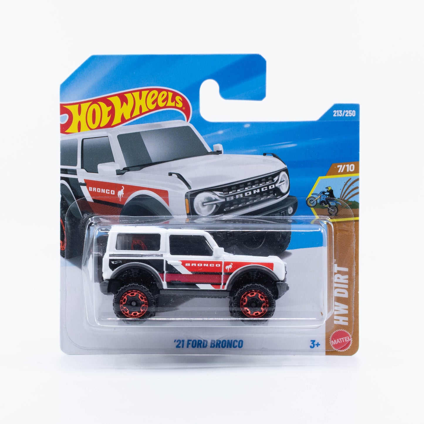 Hot Wheels '21 Ford Bronco in white Bronco livery.